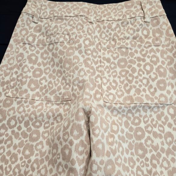 NWT Miou Muse Leopard Print Barrel Jeans Raw Hem High-rise Size S - Picture 7 of 12